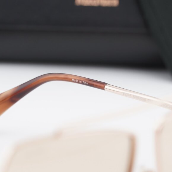 Max Mara Elsa MM0006 28E Geometric Sunglasses - Shiny Rose Gold/Brown main image 5